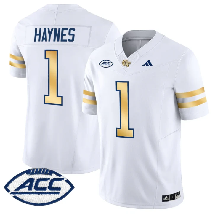 Jamal Haynes Jersey #1 Georgia Tech Yellow Jackets 2025 Stitched by My Store NCAA Football Jerseys