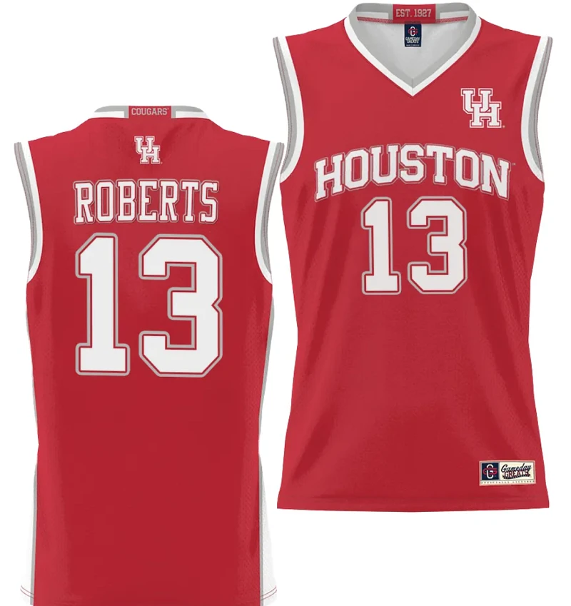 J'Wan Roberts Jersey #13 Houston Cougars NIL College Basketball Lightweight Red by My store basketball