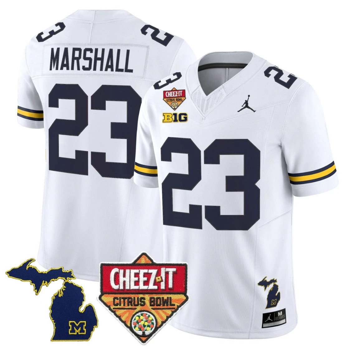 Jordan Marshall Jersey #23 Michigan Wolverines 2025 Cheez-It Citrus Bowl by My Store NCAA Football Jerseys