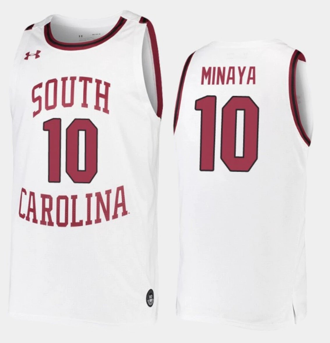 Justin Minaya Jersey South Carolina Gamecocks College Basketball White Replica #10 by My store basketball