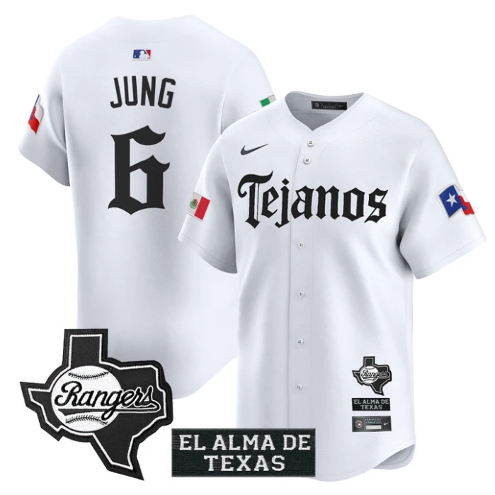 Josh Jung Jersey #6 Texas Rangers Mexico Tejano Barrio Style Vapor Limited Stitched White by My Store