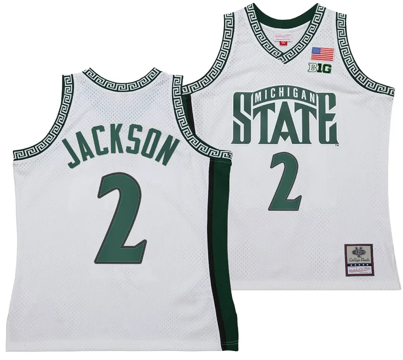 Jaren Jackson J Jersey #2 Michigan State Spartans 125th Basketball Anniversary 1999 Throwback White by My store basketball