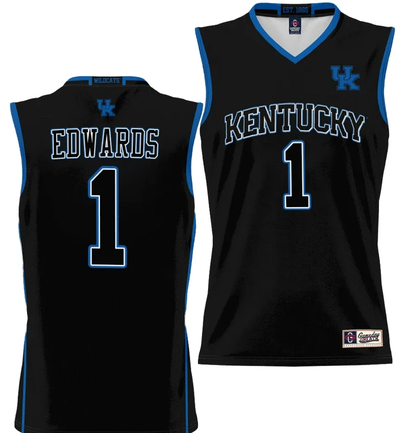 Justin Edwards Jersey #1 Kentucky Wildcats NIL College Basketball Lightweight Black by My store basketball