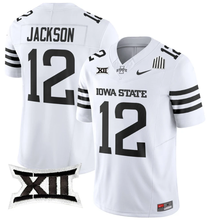 Jaylon Jackson Jersey #12 Iowa State Cyclones Vapor Limited College Football Stitched White Limited by My Store