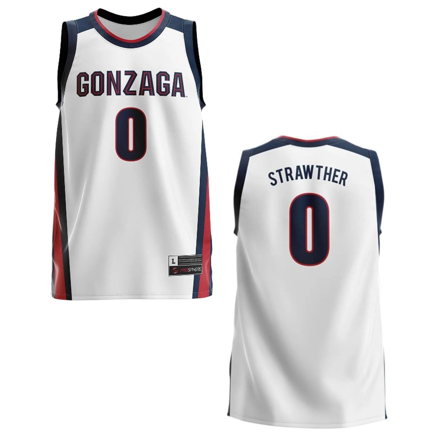 Julian Strawther Jersey Gonzaga Bulldogs College Basketball Navy #01 by My store basketball