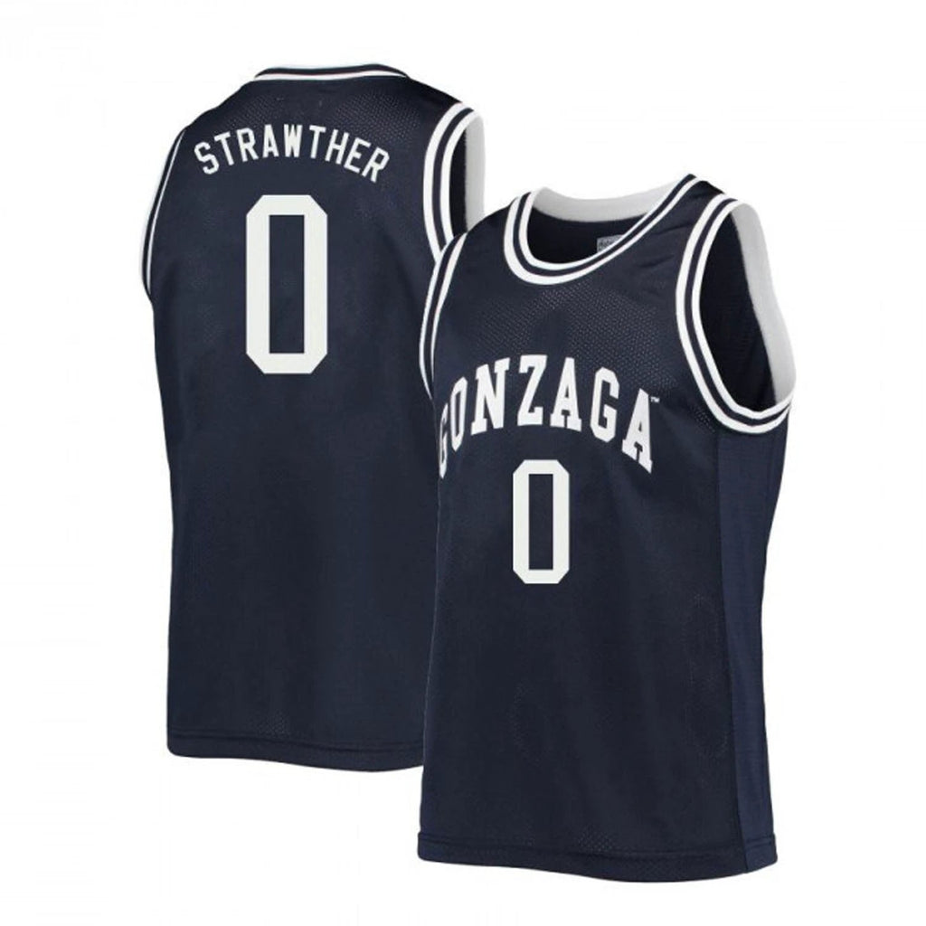 Julian Strawther Jersey Gonzaga Bulldogs College Basketball Navy #01 by My store basketball