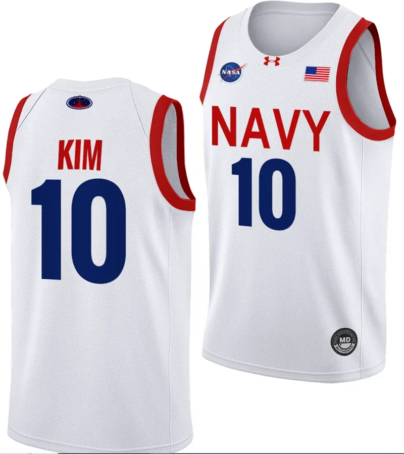 Jinwoo Kim Jersey #10 Navy Midshipmen NASA-Themed Basketball uniform 2023-24 White by My store basketball