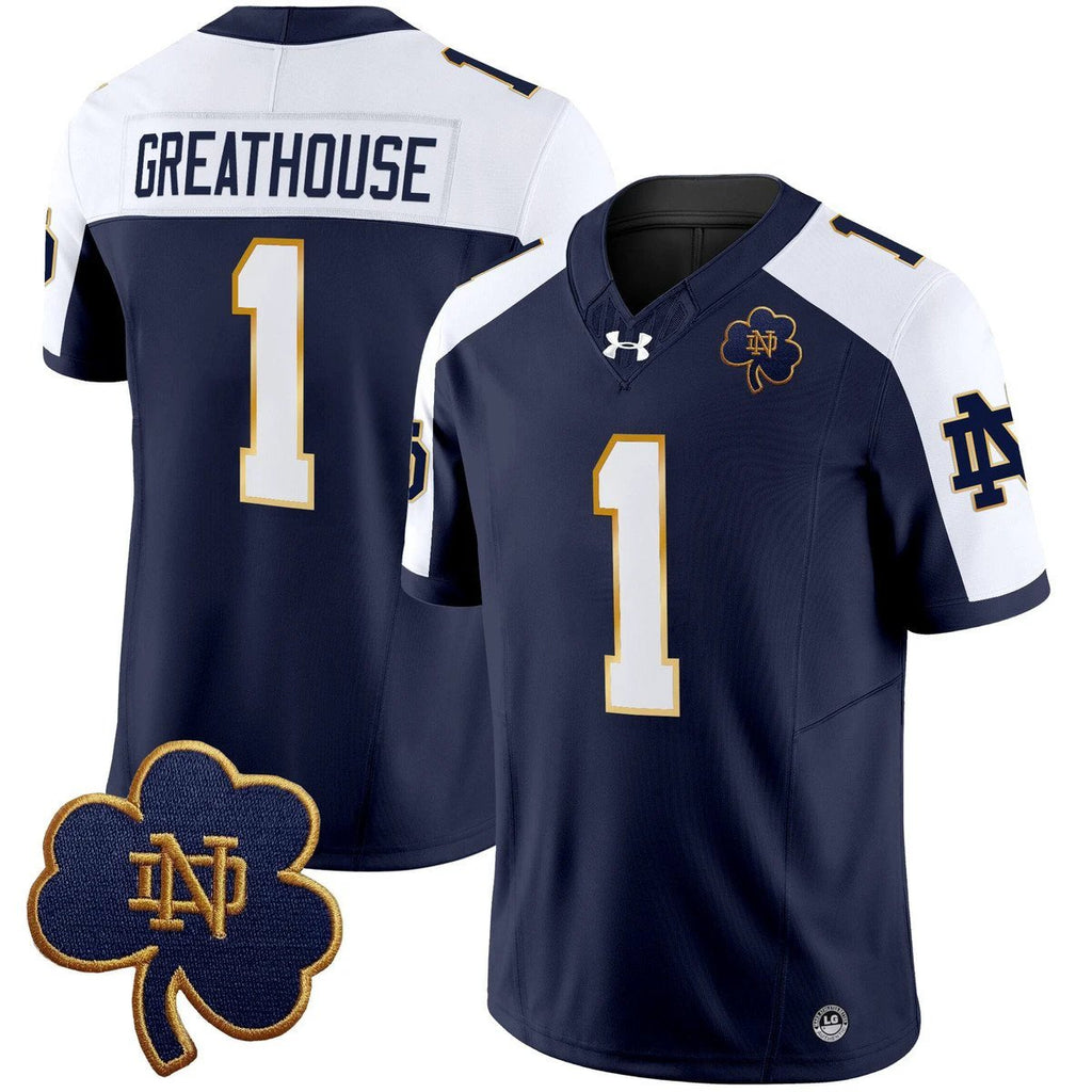Jaden Greathouse Jersey #1 Notre Dame 2025 Vapor Limited V3 Stitched ALter by My Store NCAA Football Jerseys