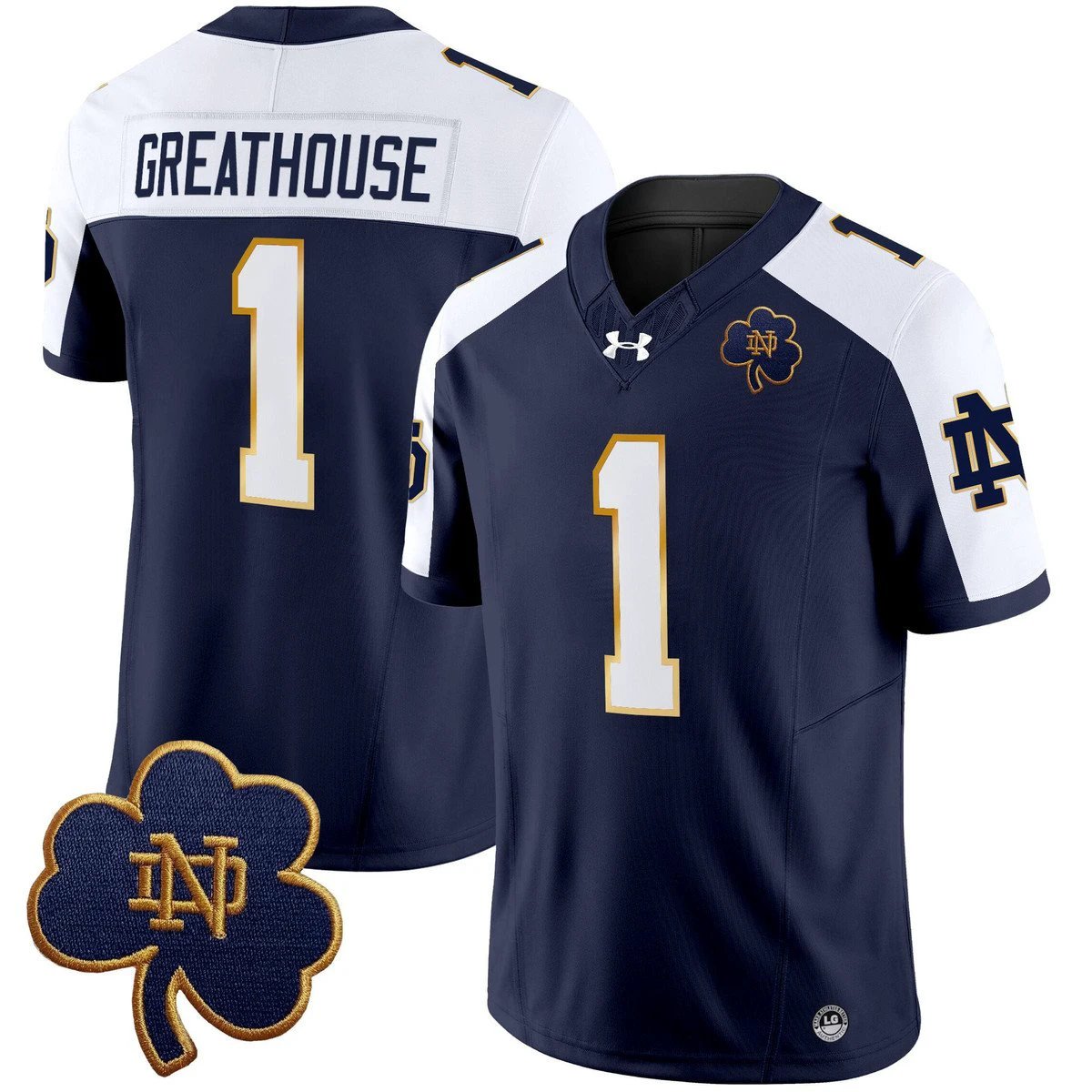 Jaden Greathouse Jersey #1 Notre Dame 2025 Vapor Limited V3 Stitched ALter by My Store NCAA Football Jerseys