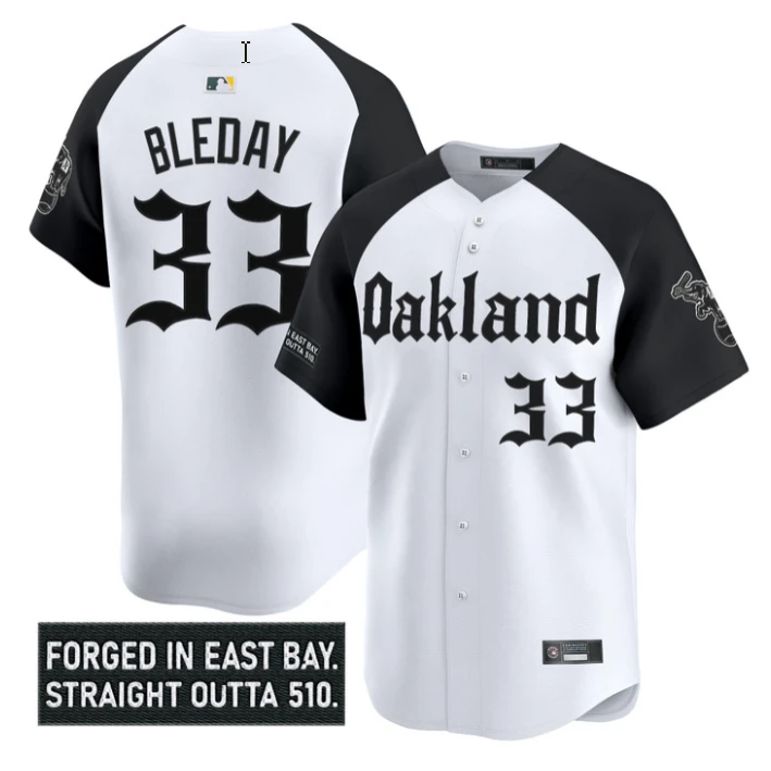JJ Bleday Jersey #33 Oakland Athletics Gothic East Bay Edition Stitched by My Store