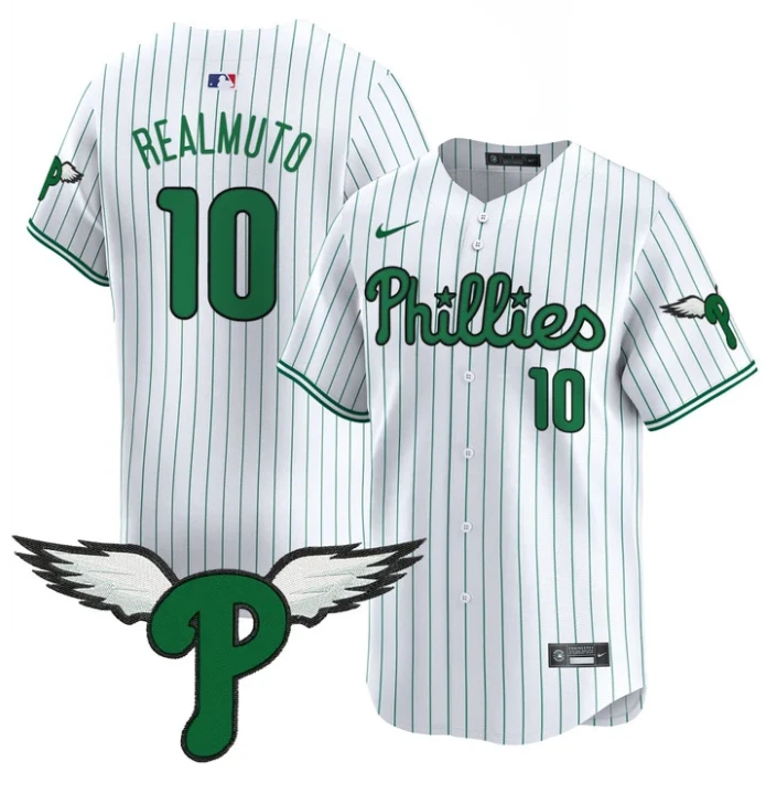 J.T.Realmuto Jersey #10 Philadelphia Phillies 2025 Vapor Premier Limited Stitched Pinstripe by My Store
