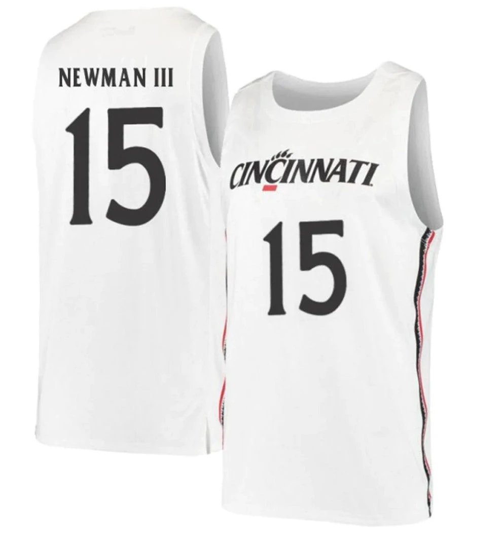 John Newman III Jersey Cincinnati Bearcats College Basketball White #15 by My store basketball