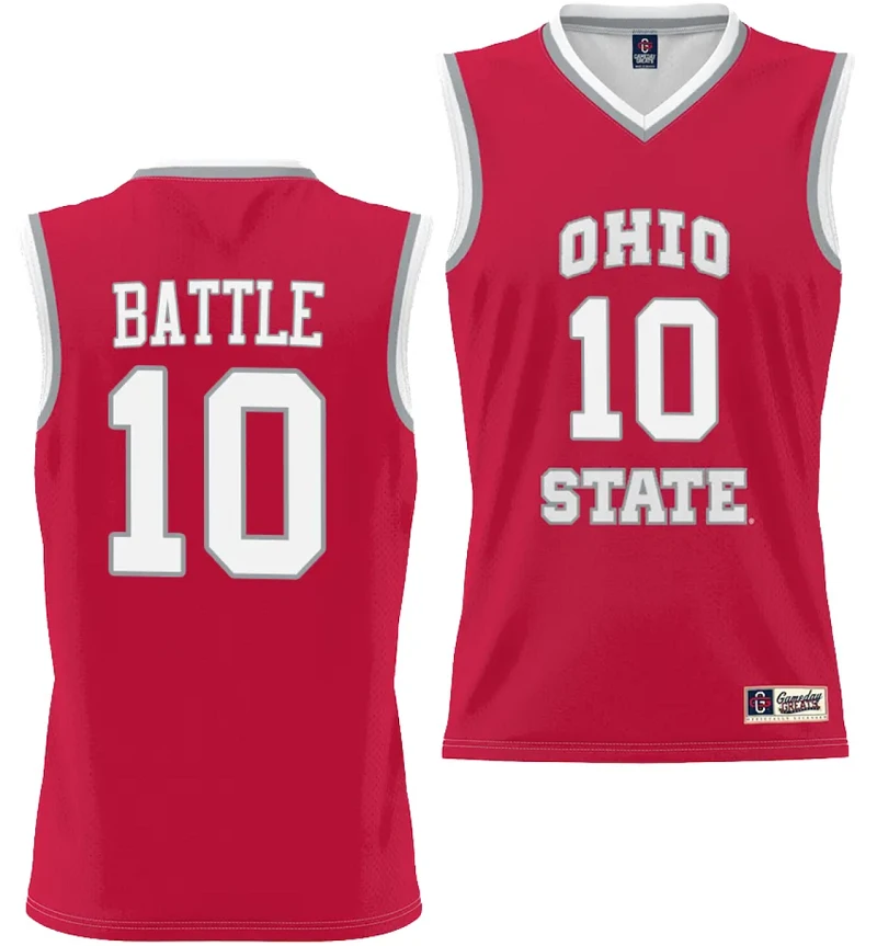 Jamison Battle Jersey #10 Ohio State Buckeyes College Basketball Lightweight Scarlet by My store basketball