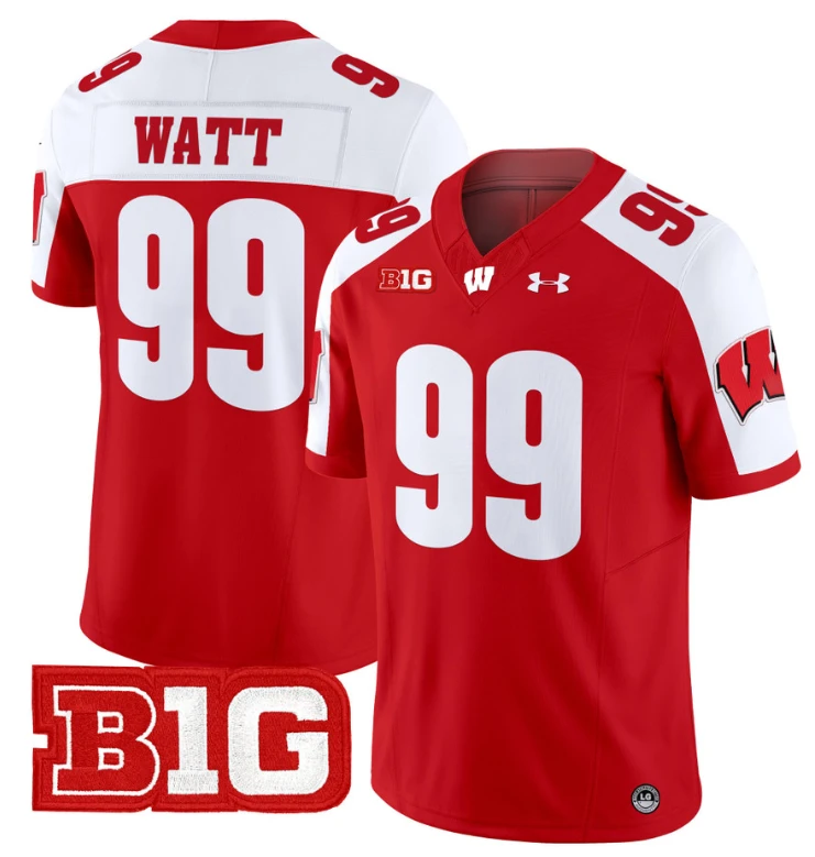 JJ Watt Jersey #99 Wisconsin Badgers Vapor Football Stitched Red Alternate by My Store