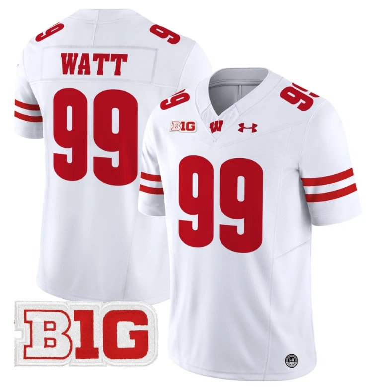 JJ Watt Jersey #99 Wisconsin Badgers Vapor Football Stitched White by My Store
