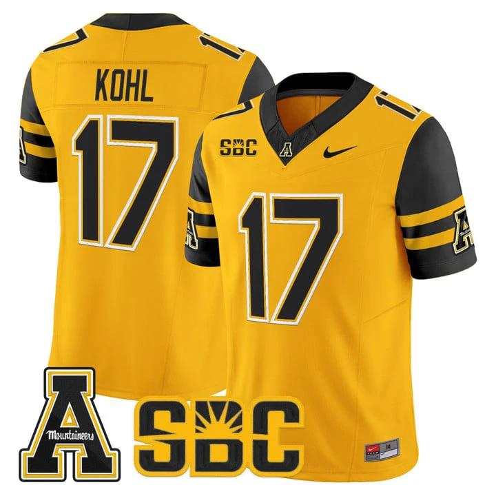 JJ Kohl Jersey #17 App State Mountaineers 2025 Vapor Limited Stitched by My Store NCAA Football Jerseys