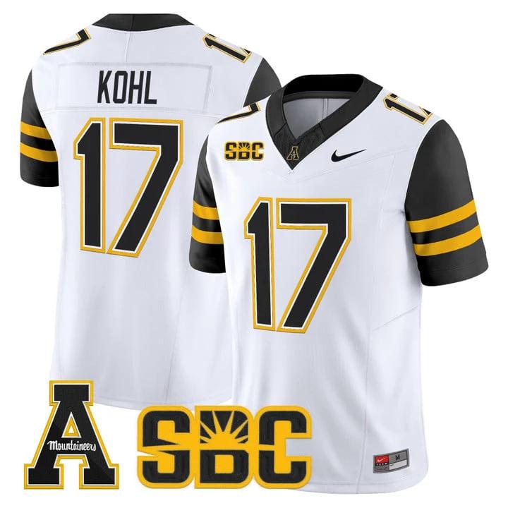JJ Kohl Jersey #17 App State Mountaineers 2025 Vapor Limited Stitched by My Store NCAA Football Jerseys