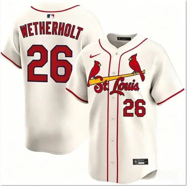 JJ Wetherholt Jersey #26 Cardinals Vapor Premier Limited All Stitched by My Store