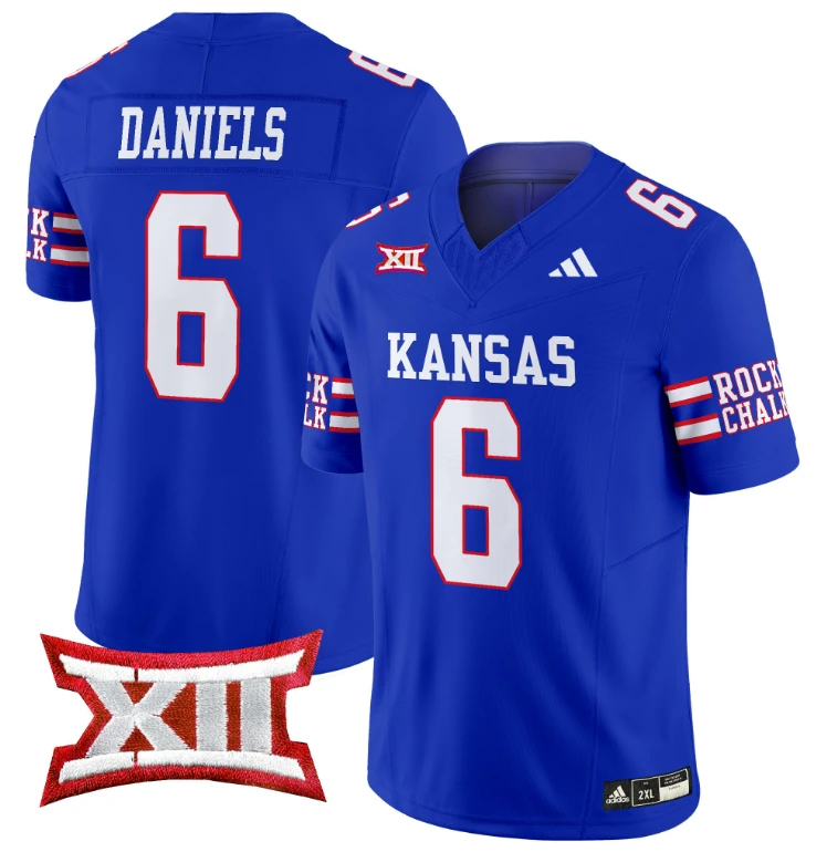 Jalon Daniels Jersey #6 Kansas Jayhawks 2024 Vapor College Football Vapor Limited Royal by My Store