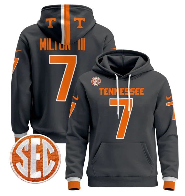Joe Milton III Hoodie #7 Tennessee Volunteers Pullover Stitched by Hoodie Pullover