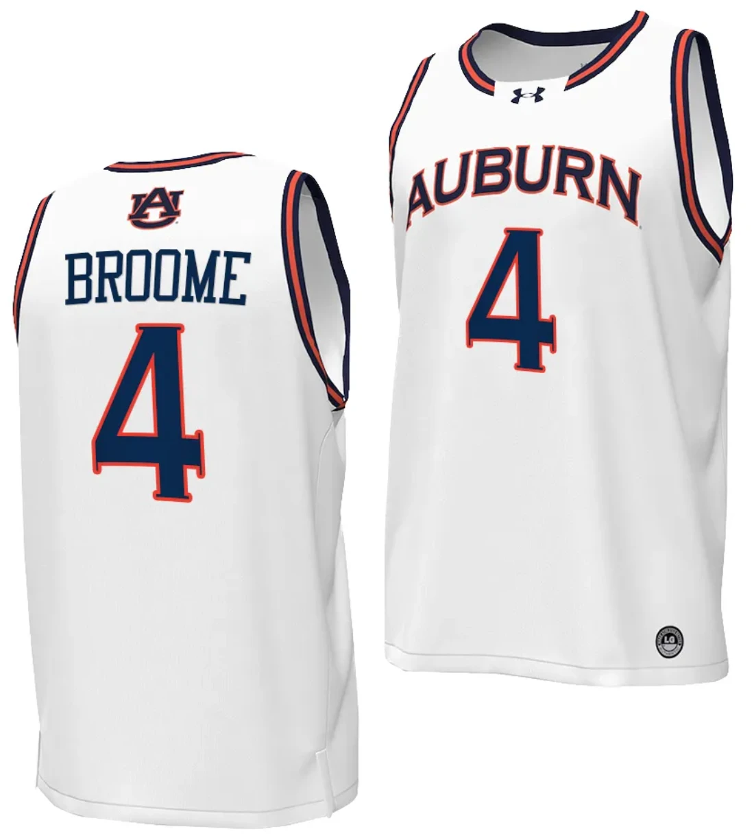 Johni Broome Jersey #4 Auburn Tigers Replica College Basketball 2023-24 White by My store basketball