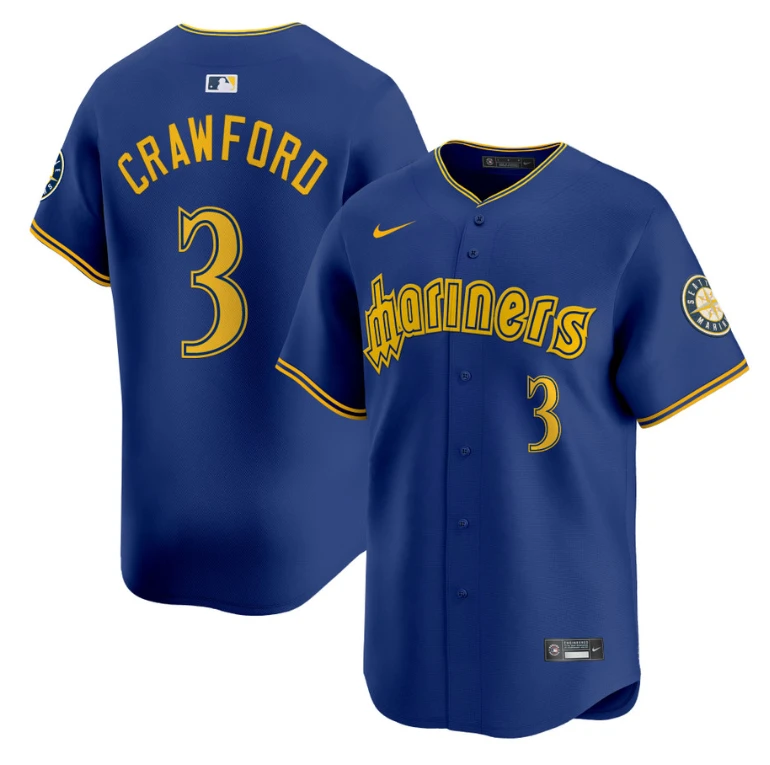 J.P. Crawford Jersey #3 Seattle Mariners 2025 Vapor Premier Limited Stitched Blue by My Store