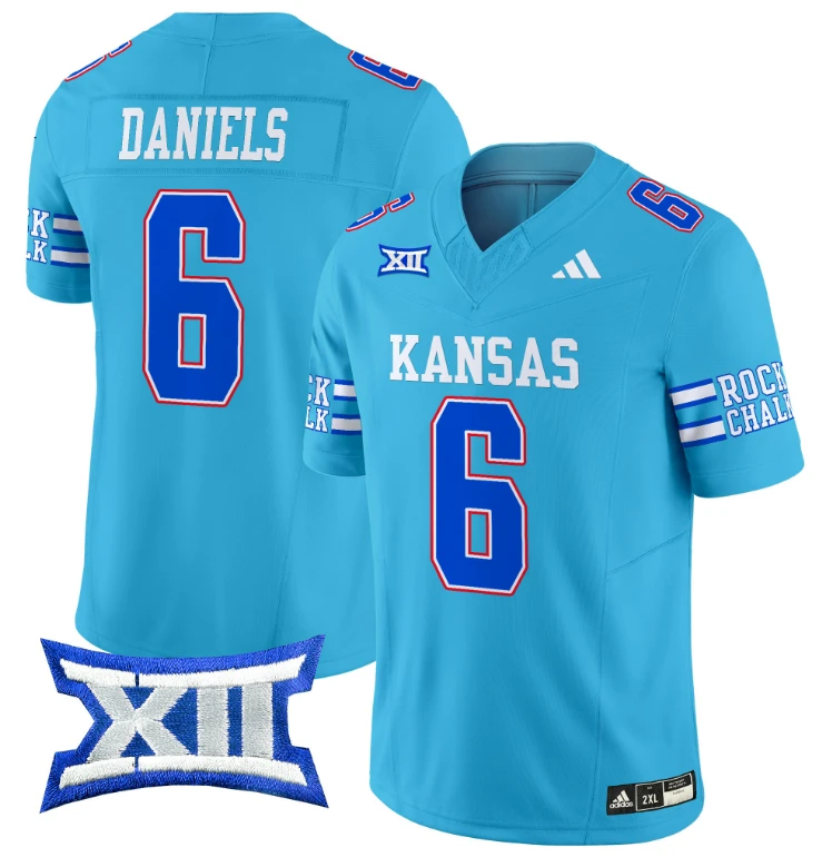 Jalon Daniels Jersey #6 Kansas Jayhawks 2024 Vapor College Football Vapor Limited Old Ku by My Store