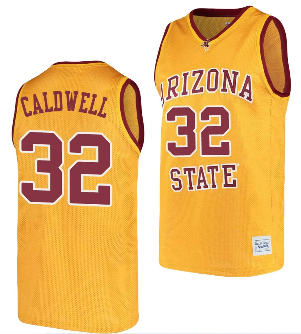 Joe Caldwell Jersey Arizona State Sun Devils College Basketball Gold #32 by My store basketball
