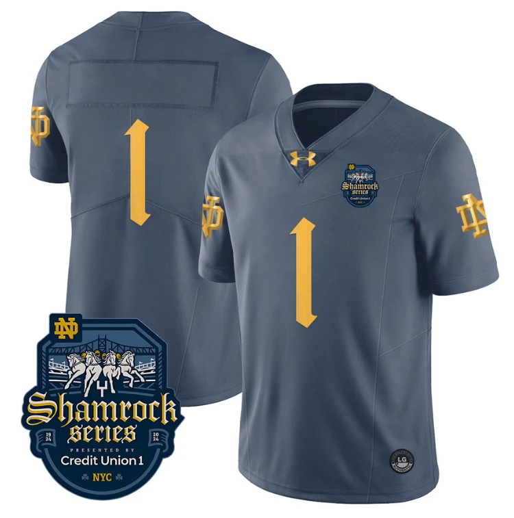 Jordan Clark Jersey #1 No Name Notre Dame Fighting Irish 2024 Shamrock Stiched by My Store