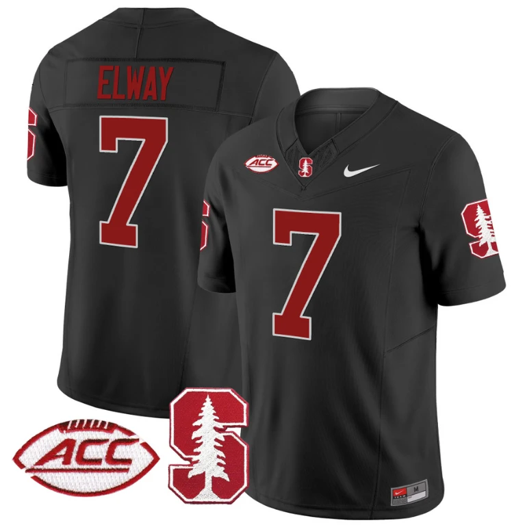 John Elway Jersey #7 Stanford Cardinal Vapor Limited College Football Stitched Black by My Store