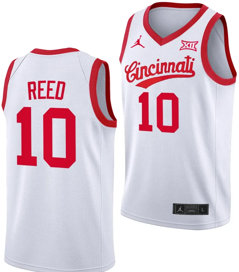 Josh Reed Jersey #10 Cincinnati Bearcats 70s Throwback Basketball White by My store basketball