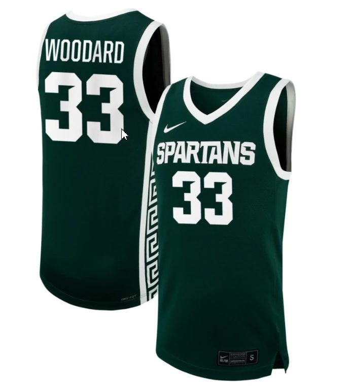 Juliann Woodard Jersey #33 Michigan State Spartans NIL Basketball Green by My store basketball