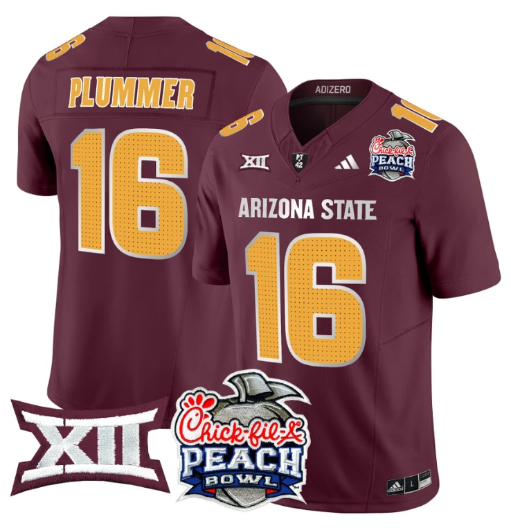 Jake Plummer Jersey #16 Arizona State Sun Devils 2025 Peach Bowl Maroon by My Store