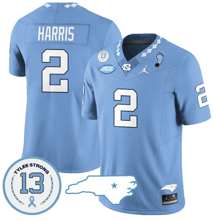 Jakeen Harris Jersey #2 North Carolina Tar Heels Vapor College Football Stitched Blue by My Store