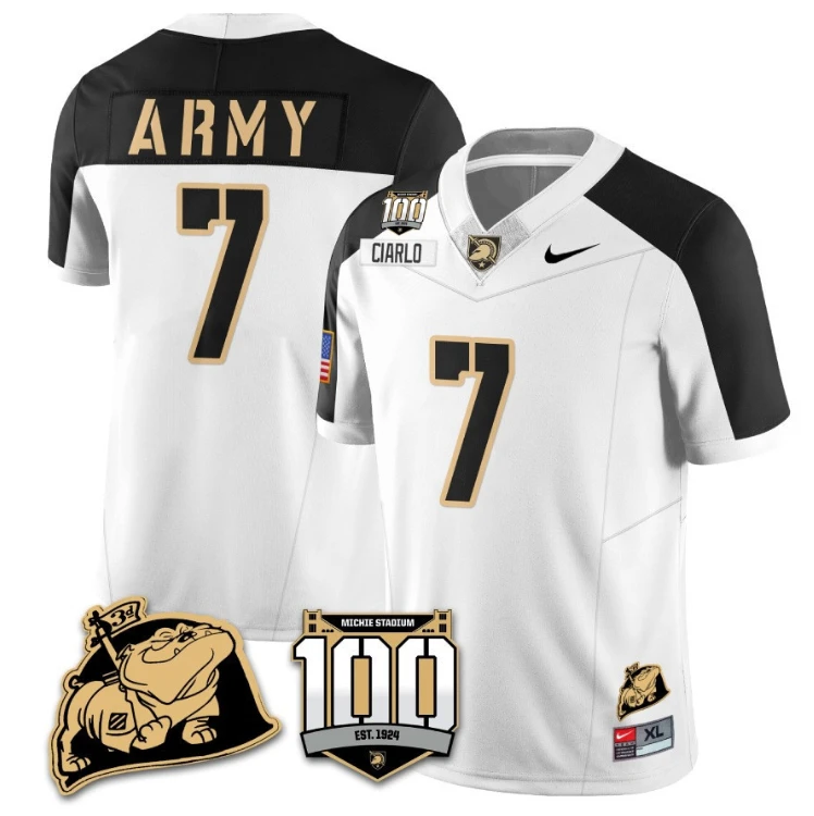 Jimmy Ciarlo Jersey #7 Army Black Knights Vapor Limited College Football Stitched White Alternate by My Store