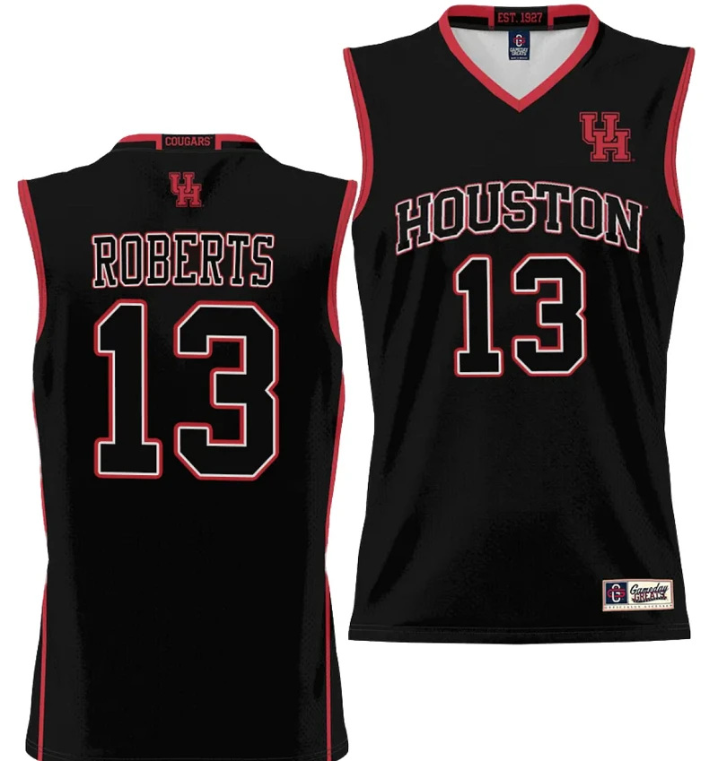 J'Wan Roberts Jersey #13 Houston Cougars NIL College Basketball Lightweight Black by My store basketball