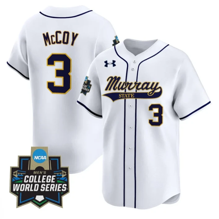 Jackson McCoy Jersey #3 Murray State Racers 2025 World Series Stitched White by My Store