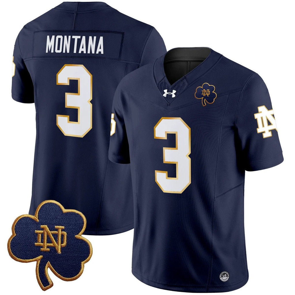 Joe Montana Jersey #3 Notre Dame 2025 Vapor Limited V3 Stitched Navy by My Store NCAA Football Jerseys