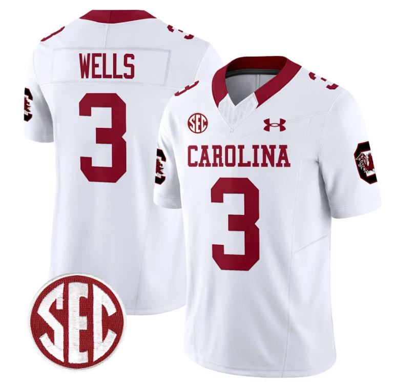 Juice Wells Jersey #3 South Carolina Gamecocks Football 1980 Throwback Vapor Limited White by My Store