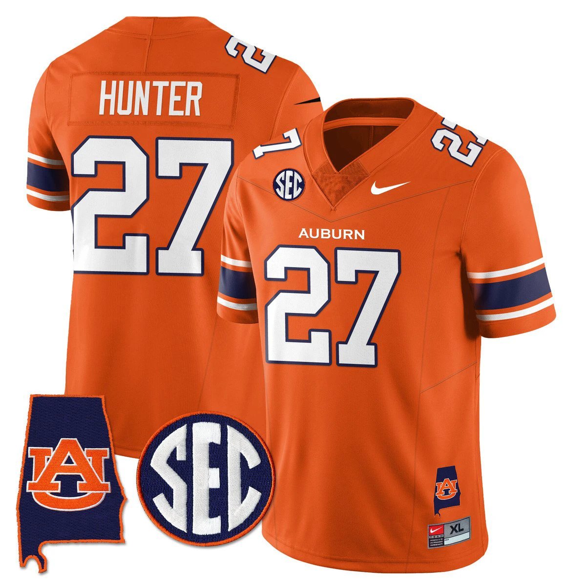 Jarquez Hunter Jersey #27 Auburn Tigers Alabama Patch Vapor Stitched Orange by My Store NCAA Football Jerseys