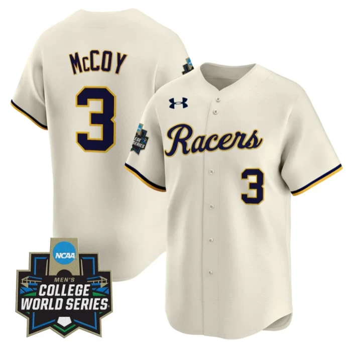 Jackson McCoy Jersey #3 Murray State Racers 2025 World Series Stitched Cream by My Store