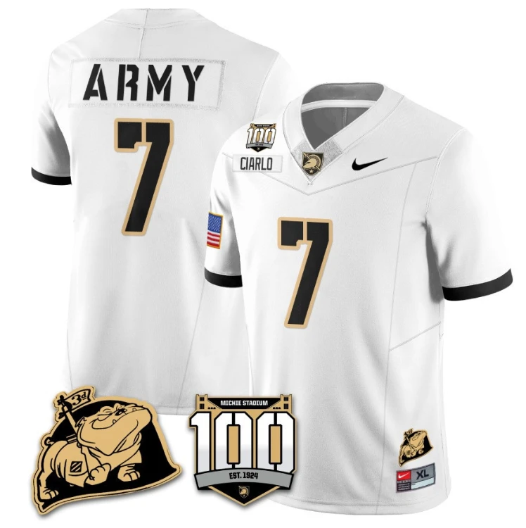 Jimmy Ciarlo Jersey #7 Army Black Knights Vapor Limited College Football Stitched White by My Store