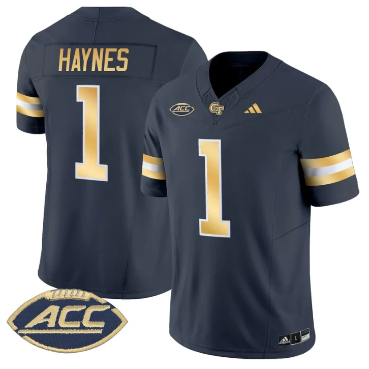 Jamal Haynes Jersey #1 Georgia Tech Yellow Jackets 2025 Stitched by My Store NCAA Football Jerseys