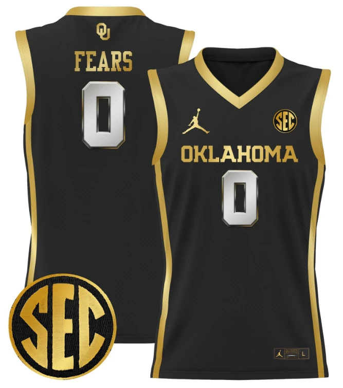 Jeremiah Fears Jersey #0 Oklahoma Sooners 2024 Lightweight Basketball Black Gold by My store basketball