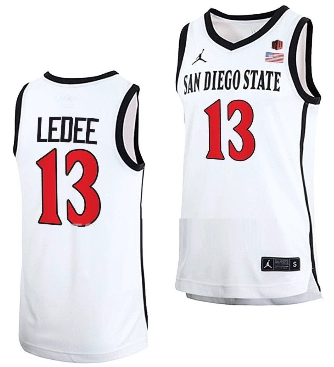 Jaedon LeDee Jersey San Diego State Aztecs College Basketball Red Retro #13 by My store basketball