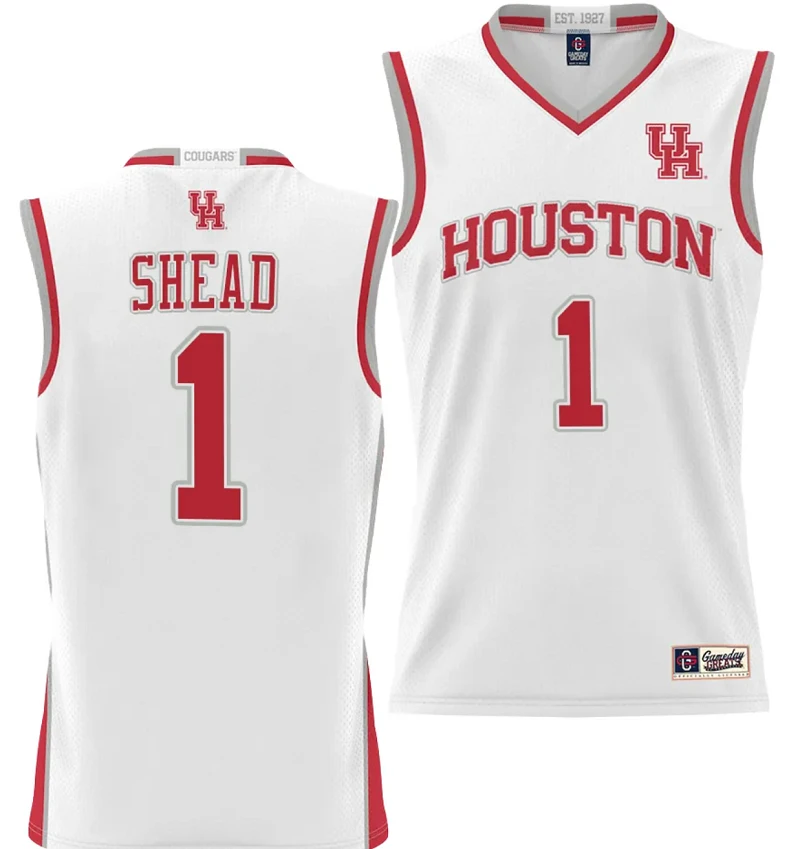 Jamal Shead Jersey #1 Houston Cougars NIL College Basketball Lightweight White by My store basketball