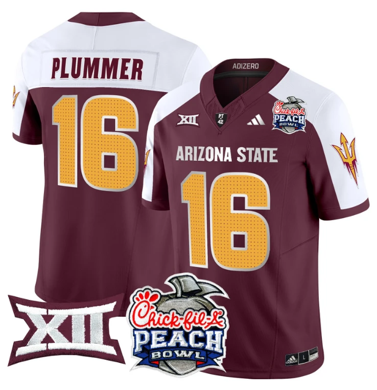 Jake Plummer Jersey #16 Arizona State Sun Devils 2025 Peach Bowl Maroon Alternate by My Store