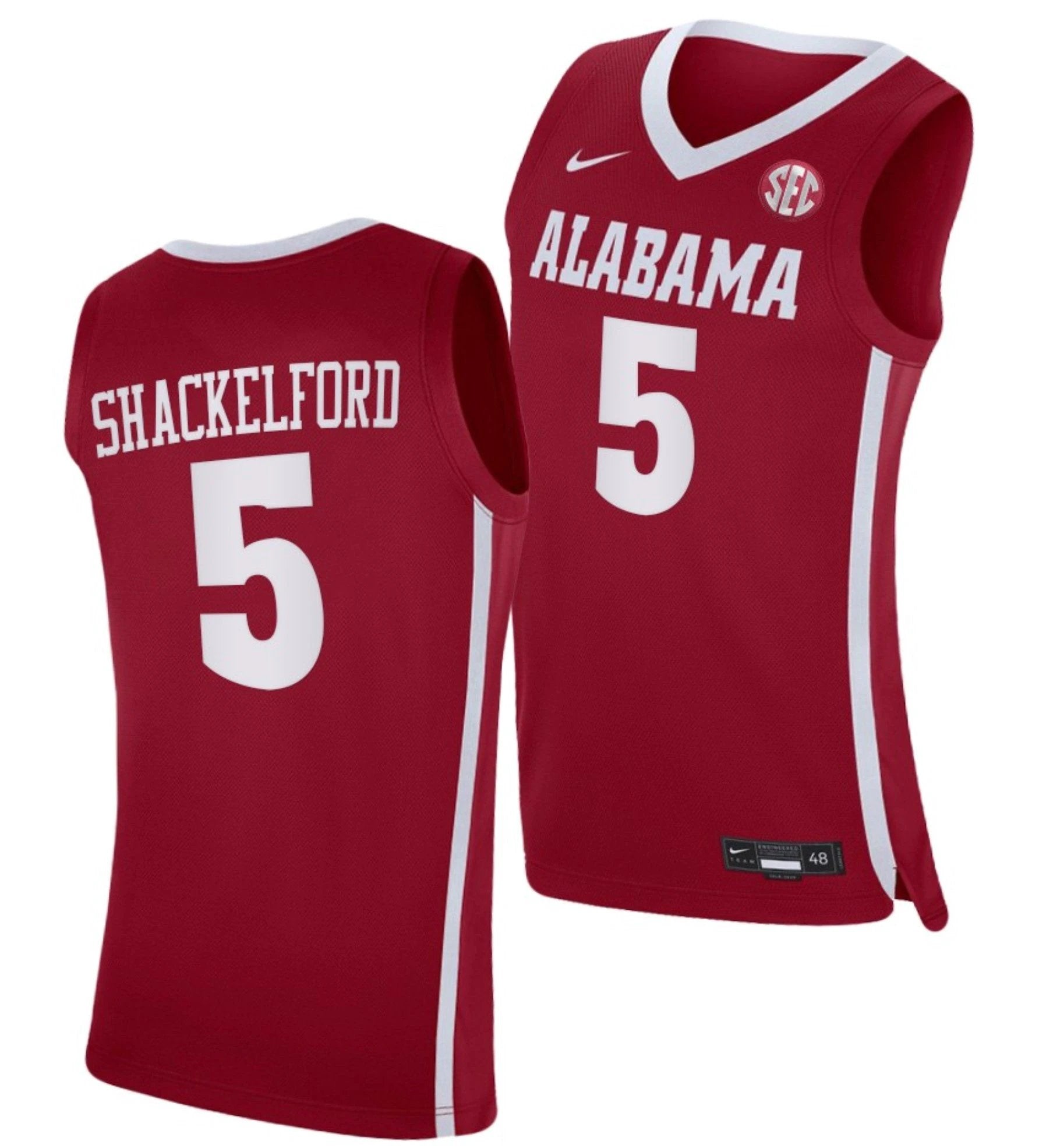 Jaden Shackelford Jersey Alabama Crimson Tide College Basketball Crimson #5 by My store basketball