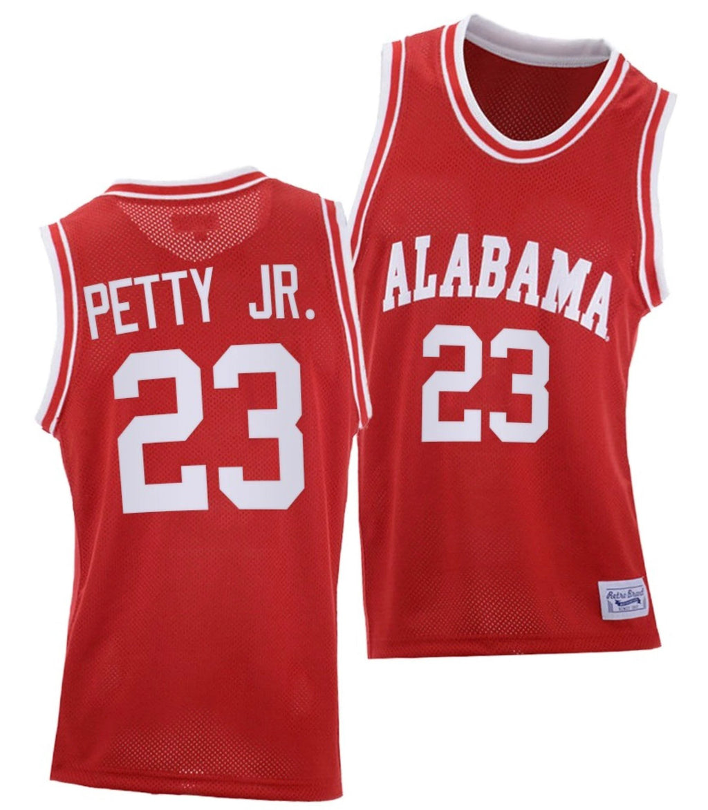 John Petty Jr Jersey Alabama Crimson Tide College Basketball Red Throwback #23 by My store basketball
