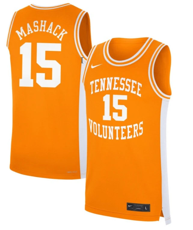 Jahmai Mashack Jersey #15 Tennessee Volunteers Basketball NIL Orange by My store basketball